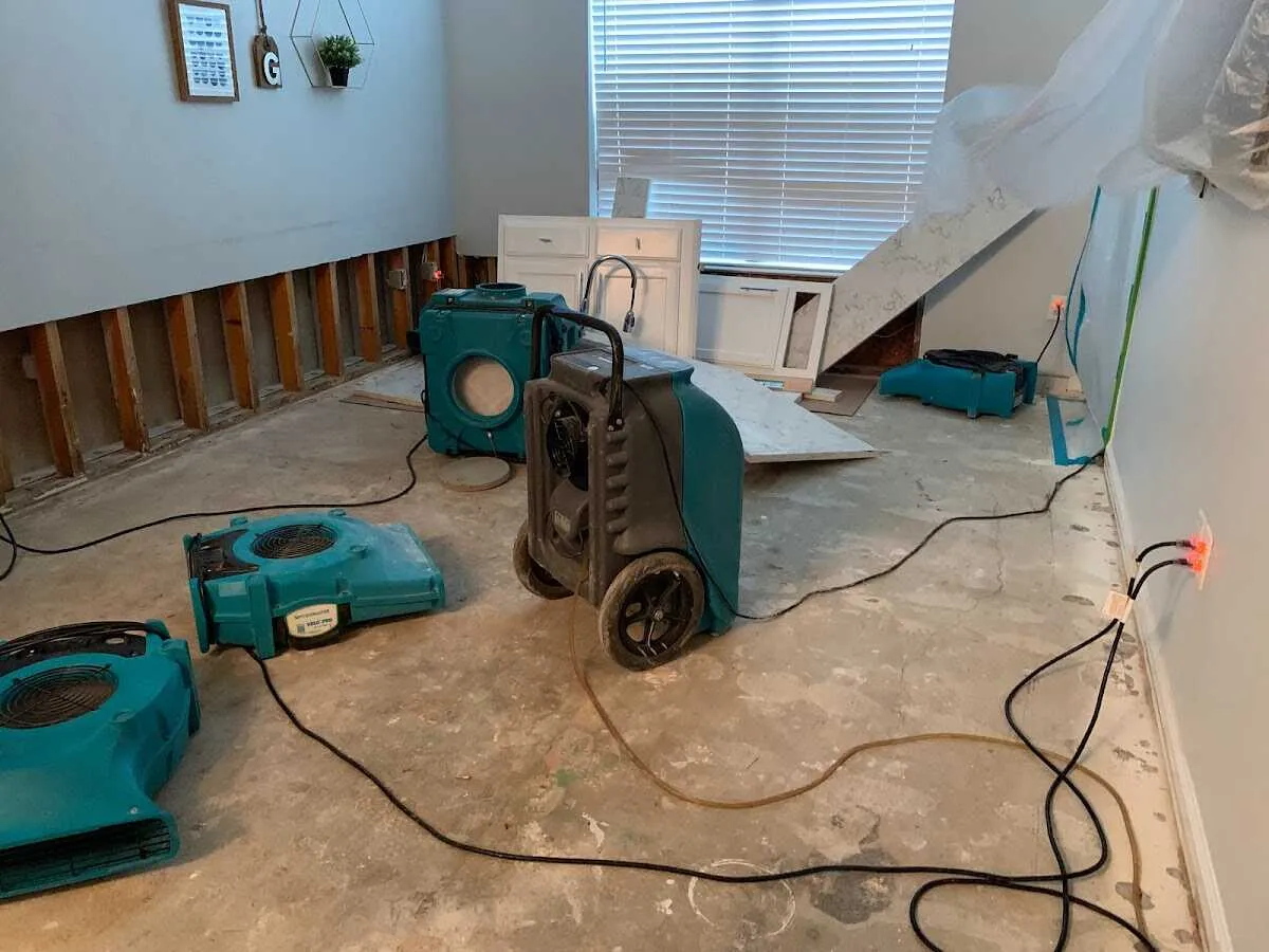 Dehumidifier in flood-cut room for Water Extraction & Removal in Missouri City